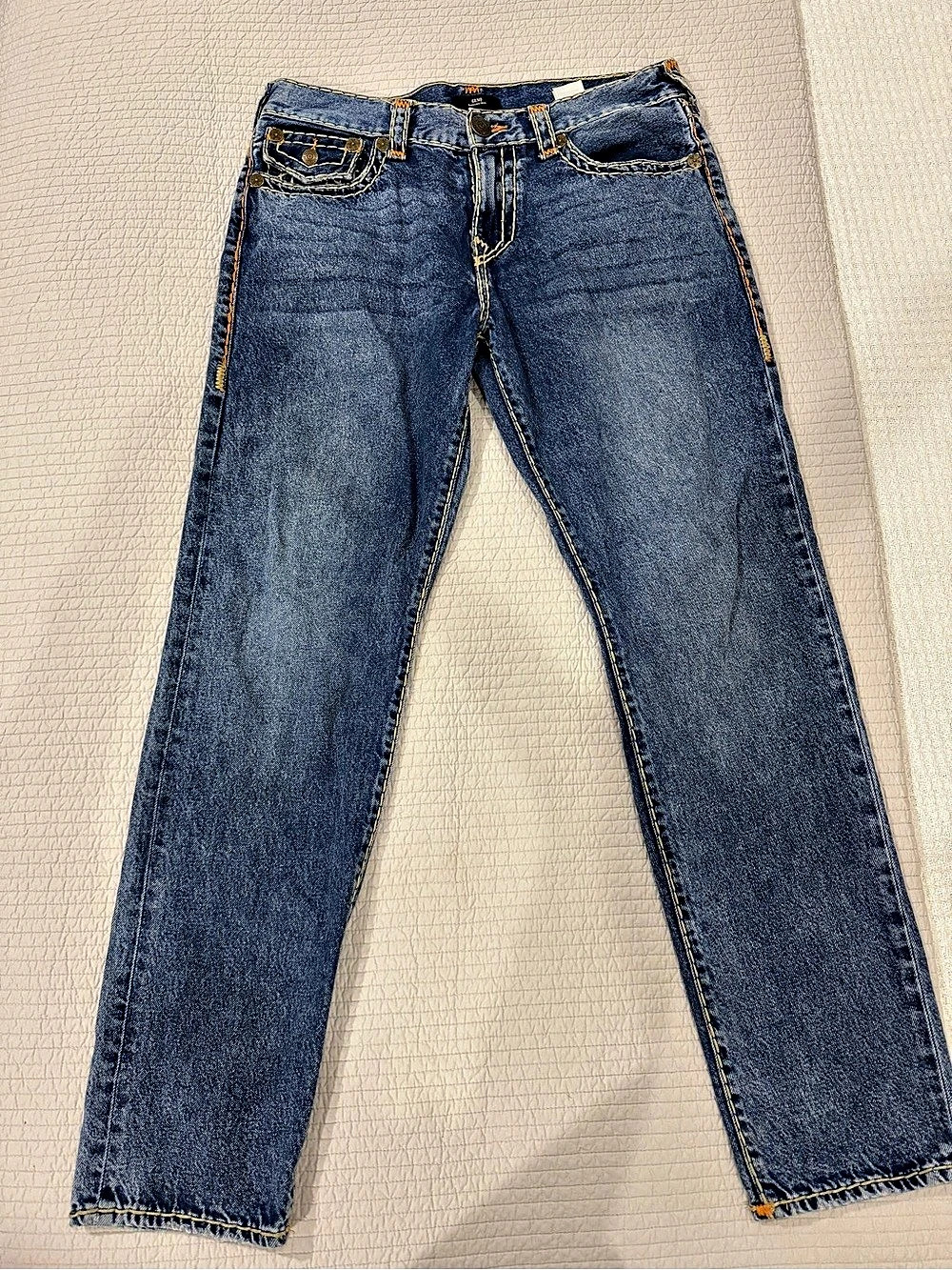 True Religion Geno Relaxed Slim Cut Jeans Blue Waist 34
